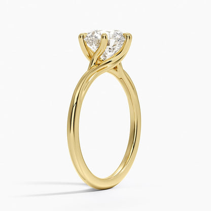 Delilah Twist Solitaire Ring - Round Cut Center Stone