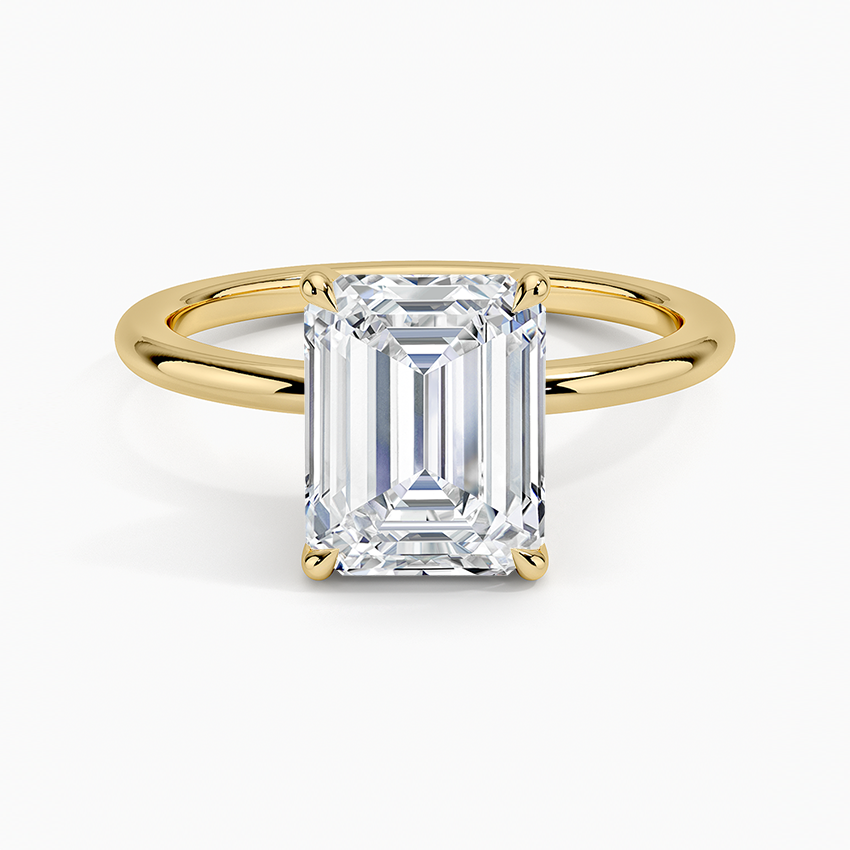 Fairmined 1.5mm Comfort Fit Ring - Emerald Cut Center Stone