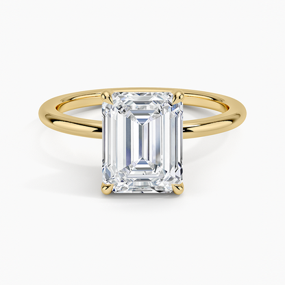 Fairmined 1.5mm Comfort Fit Ring - Emerald Cut Center Stone
