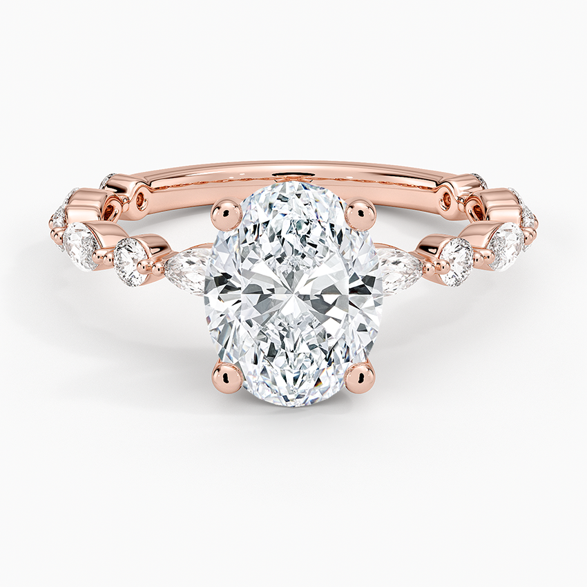 Versailles Three-Quarter Coverage Diamond Ring (1/2 ct. tw.) - Oval Center Stone