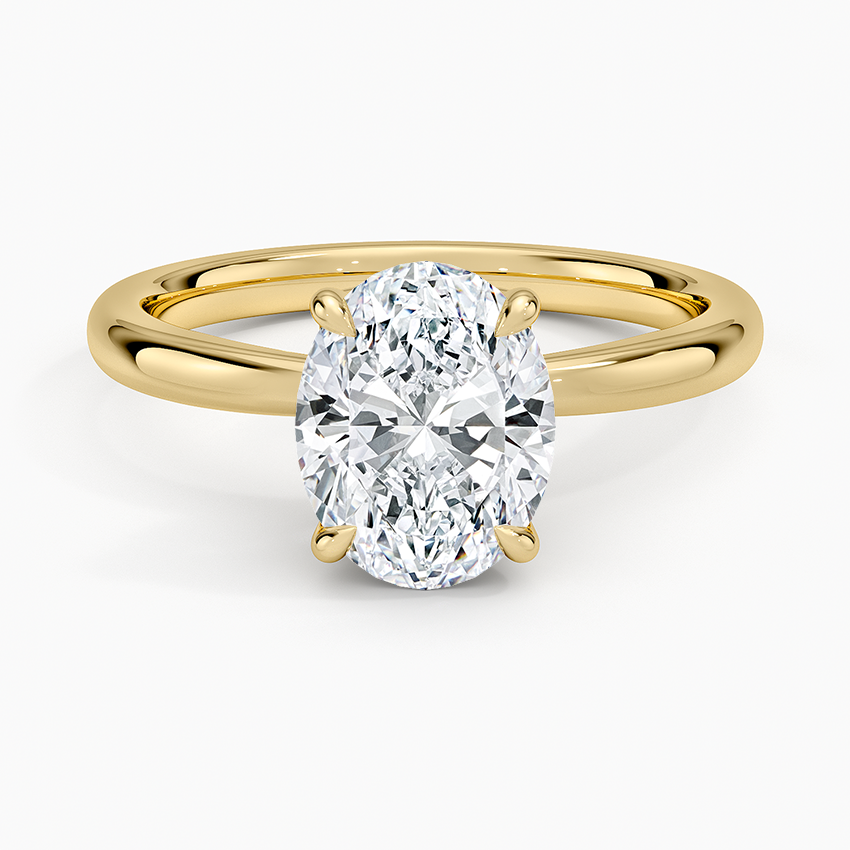 Petal 2mm Solitaire Ring - Oval Cut Center Stone