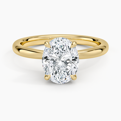 Petal 2mm Solitaire Ring - Oval Cut Center Stone