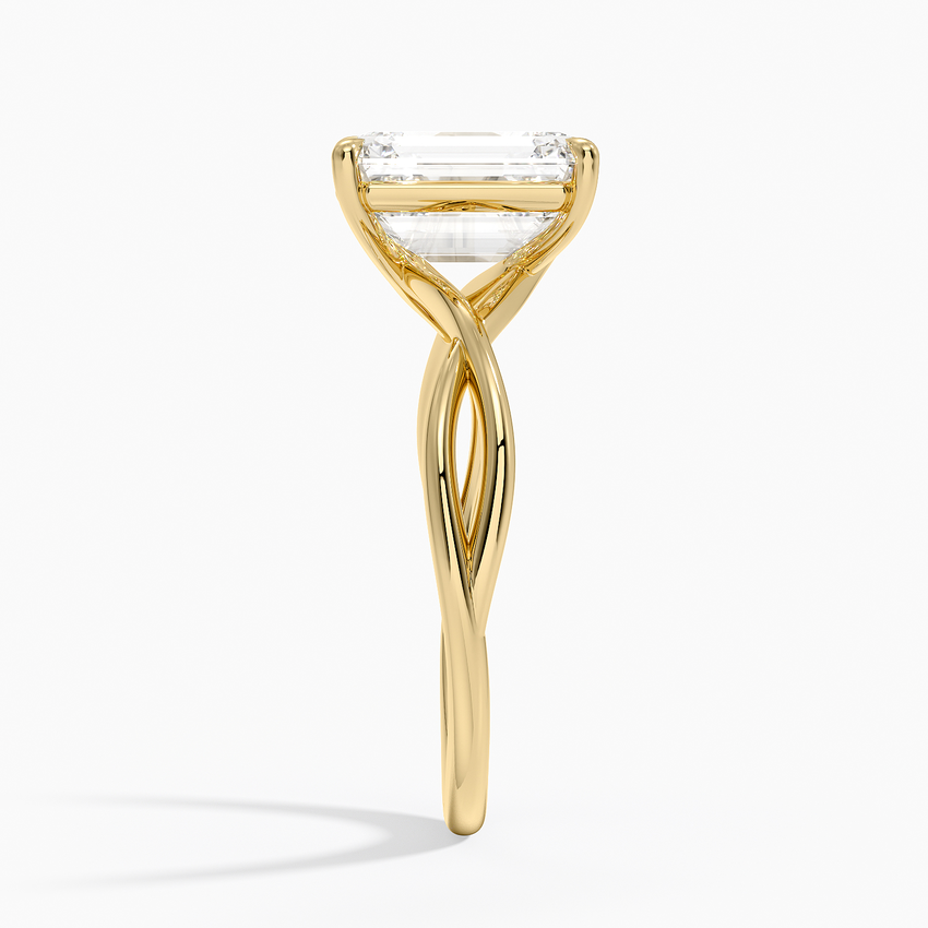 Alya Twist Solitaire Ring - Emerald Cut Center Stone