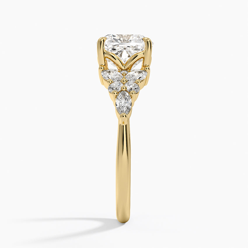 Nadia Taper Diamond Ring - Cushion Cut Center Stone
