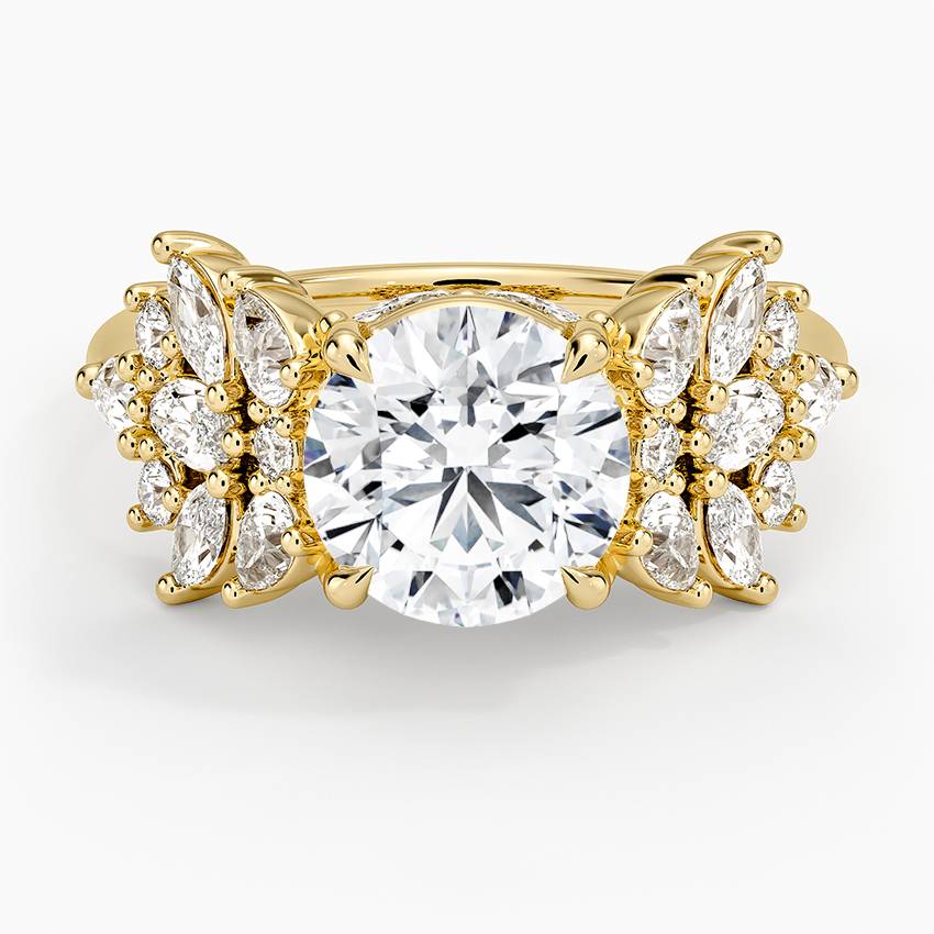 Grand Nadia Diamond Ring - Round Center Stone