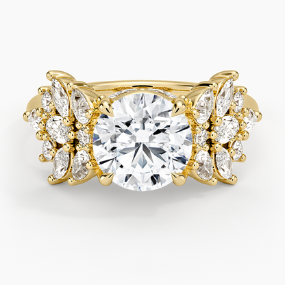 Grand Nadia Diamond Ring - Round Center Stone