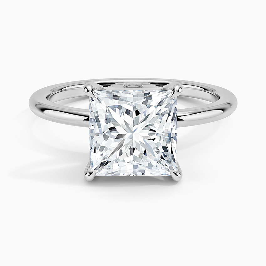 Fairmined 1.5mm Comfort Fit Ring - Princess Cut Center Stone