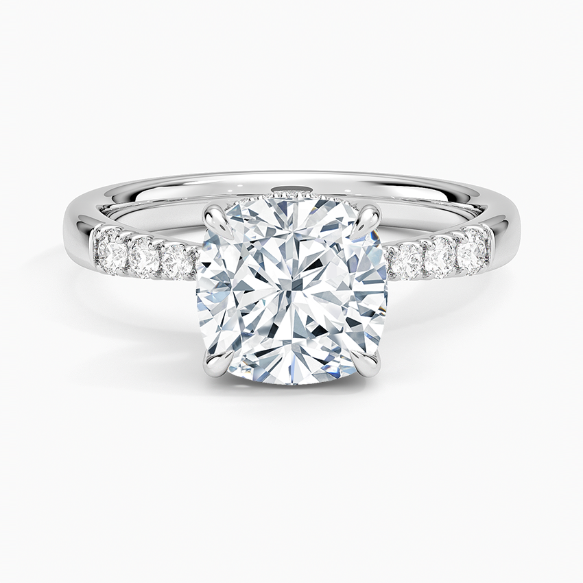 Bella Hidden Halo Diamond Ring (1/5 ct. tw.) - Cushion Cut Center Stone