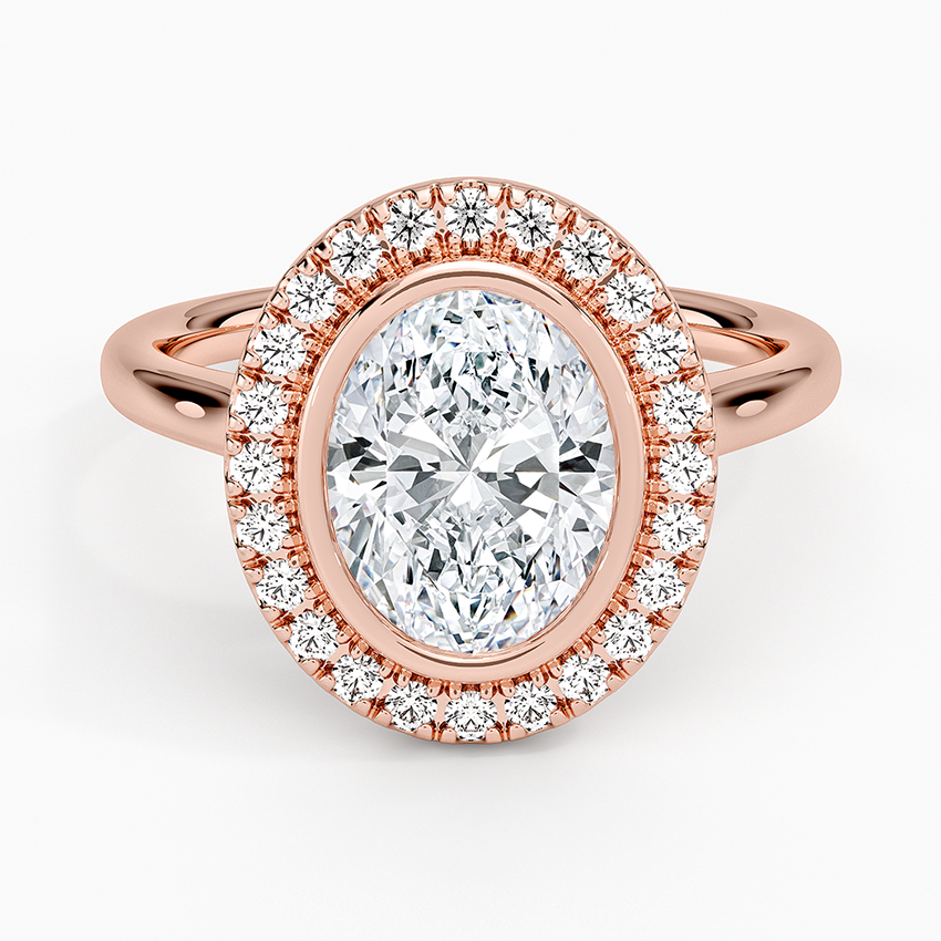 Bezel Halo Diamond Ring (1/4 ct. tw.) - Oval Center Stone