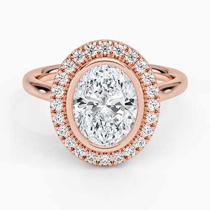 Bezel Halo Diamond Ring (1/4 ct. tw.) - Oval Center Stone