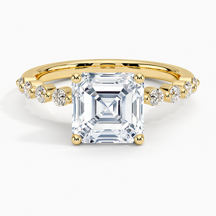 Marseille Half Coverage Diamond Ring (1/4 ct. tw.) - Asscher Cut Center Stone