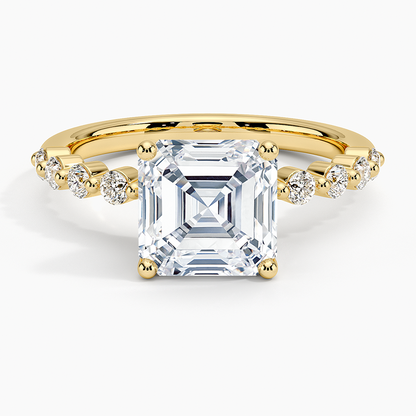 Marseille Half Coverage Diamond Ring (1/4 ct. tw.) - Asscher Cut Center Stone