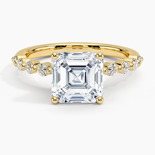 Marseille Half Coverage Diamond Ring (1/4 ct. tw.) - Asscher Cut Center Stone