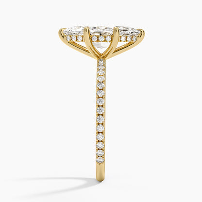 Perfect Fit Three-Quarter Diamond Ring (1/4 ct. tw.) - Marquise Center Stone