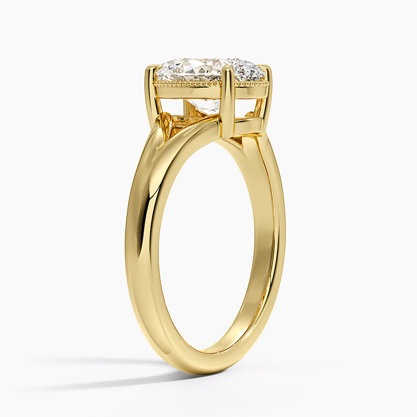 Cora Split Shank Solitaire Ring - Oval Cut Center Stone