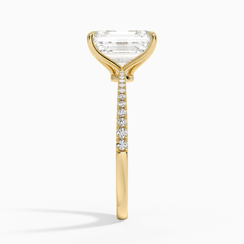 Elena Diamond Ring - Emerald Cut Center Stone