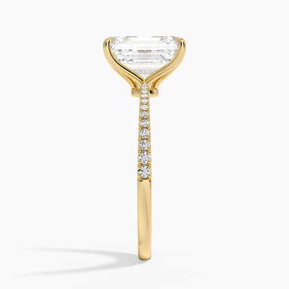 Elena Diamond Ring - Emerald Cut Center Stone