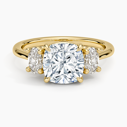Oval-Cut Three Stone Diamond Ring (1/2 ct. tw.) - Cushion Cut Center Stone