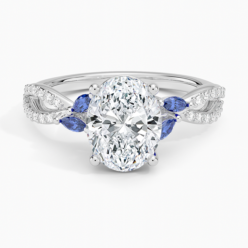 Luxe Willow Sapphire and Diamond Ring (1/8 ct. tw.) - Oval Center Stone