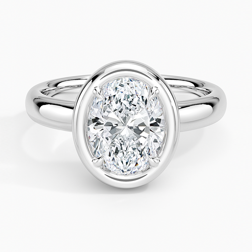 Andrea Bezel Prong Ring - Oval Center Stone