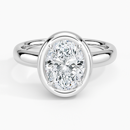 Andrea Bezel Prong Ring - Oval Center Stone