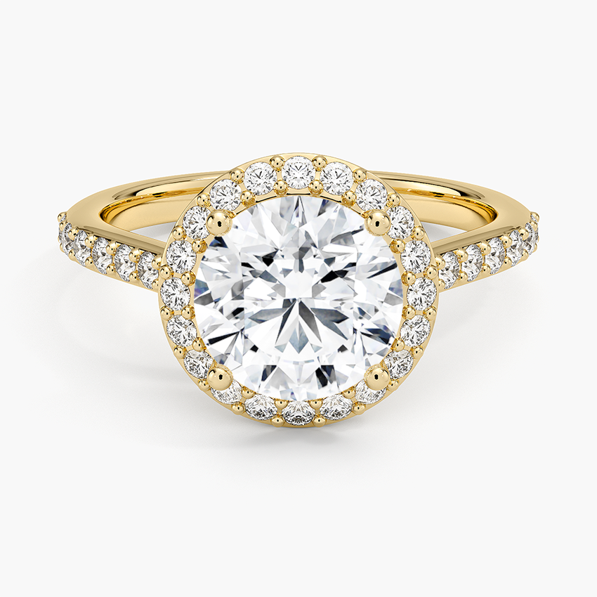 Halo Diamond Ring with Side Stones (1/3 ct. tw.) - Round Center Stone