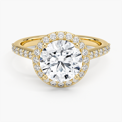 Halo Diamond Ring with Side Stones (1/3 ct. tw.) - Round Center Stone