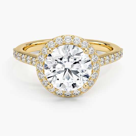 Halo Diamond Ring with Side Stones (1/3 ct. tw.) - Round Center Stone