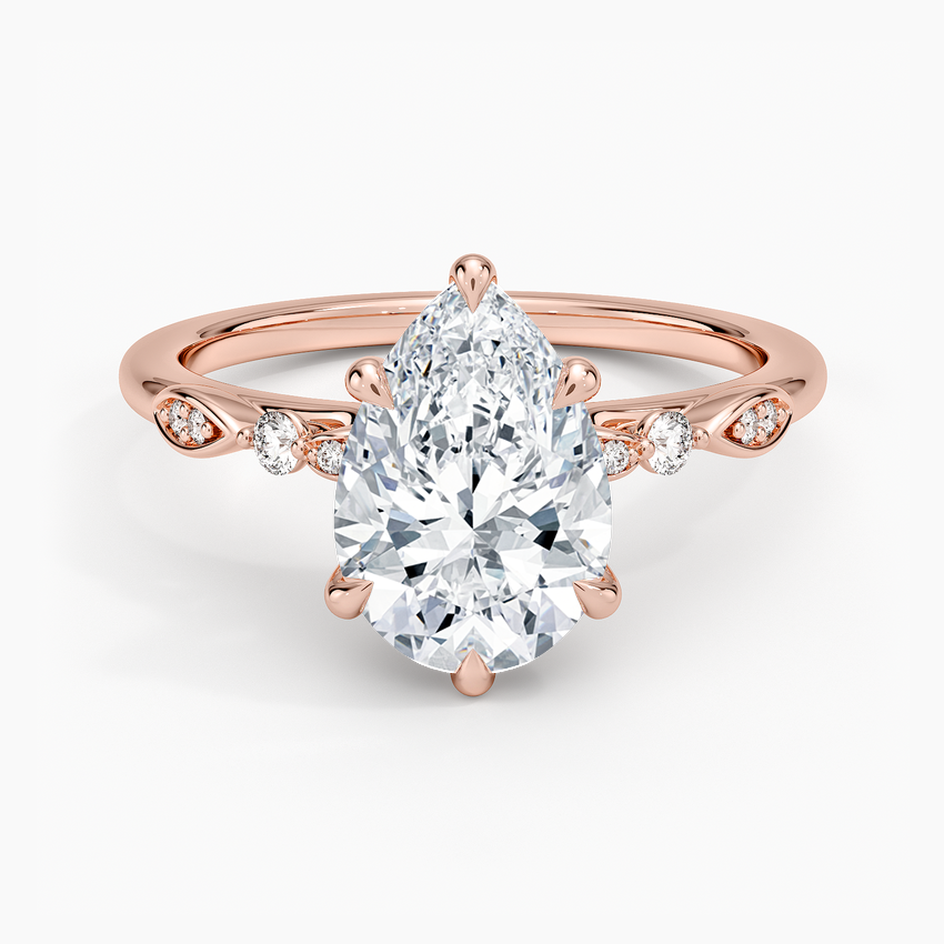 Rochelle Diamond Ring - Pear Center Stone