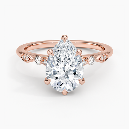 Rochelle Diamond Ring - Pear Center Stone