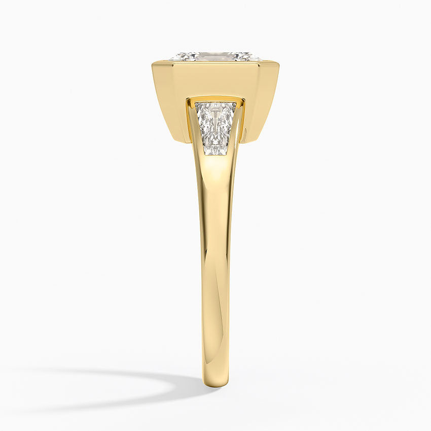 Hayes Three Stone Baguette Diamond Ring (1/2 ct. tw.) - Asscher Cut Center Stone