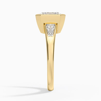 Hayes Three Stone Baguette Diamond Ring (1/2 ct. tw.) - Asscher Cut Center Stone
