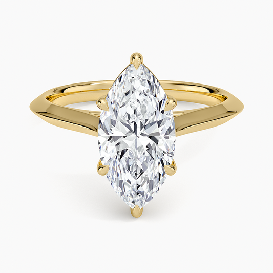 Piper Knife Edge Solitaire Ring - Marquise Center Stone