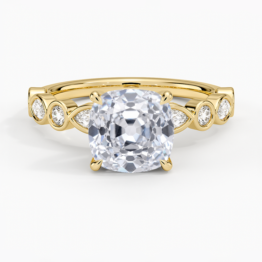 Versailles Bezel Diamond Ring - Old Mine Cut Center Stone