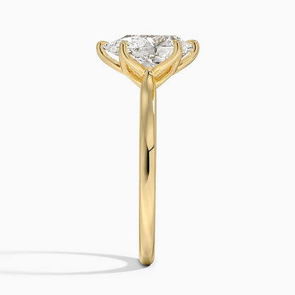 Elodie Cathedral Solitaire Ring - Pear Center Stone