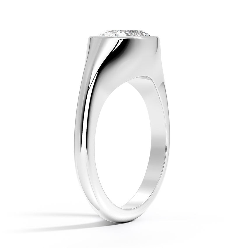 East-West Bezel Solitaire Signet Ring