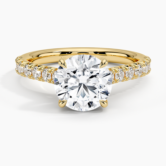 Sienna Half Coverage Hidden Accents Diamond Ring (1/2 ct. tw.) - Round Cut Center Stone