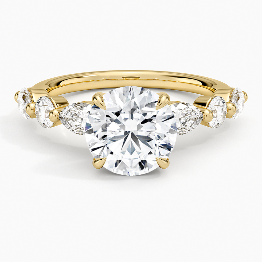 Grand Versailles Diamond Ring - Round Cut Center Stone