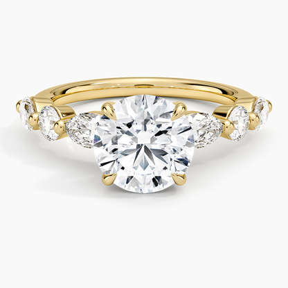Grand Versailles Diamond Ring - Round Cut Center Stone