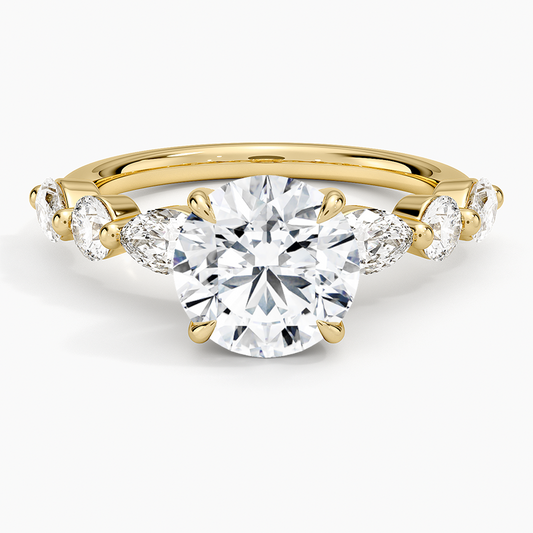 Grand Versailles Diamond Ring - Round Cut Center Stone
