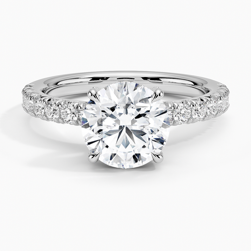 Olympia Half Coverage Diamond Ring (1/2 ct. tw.) - Round Center Stone