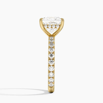 Grand Perfect Fit Three-Quarter Diamond Ring - Princess Cut Center Stone