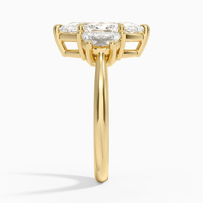 Half Moon Three Stone Diamond Ring (1/2 ct. tw.) - Marquise Center Stone