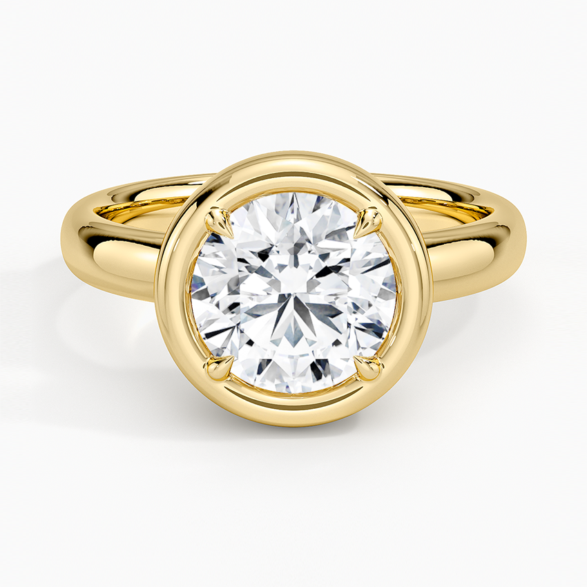 Andrea Bezel Prong Ring - Round Center Stone