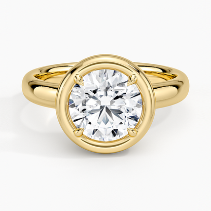 Andrea Bezel Prong Ring - Round Center Stone