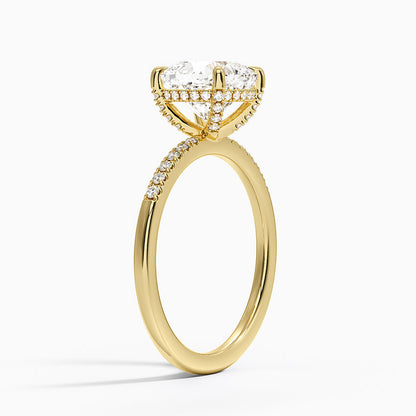 Viviana One-Quarter Coverage Diamond Ring - Cushion Cut Center Stone