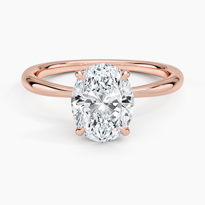 Freesia 2mm Solitaire Ring - Oval Center Stone
