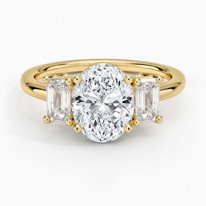 Luxe Rhiannon Three Stone Diamond Ring (3/4 ct. tw.) - Oval Cut Center Stone