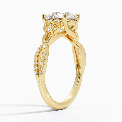 Luxe Celtic Love Knot Diamond Ring - Round Cut Center Stone