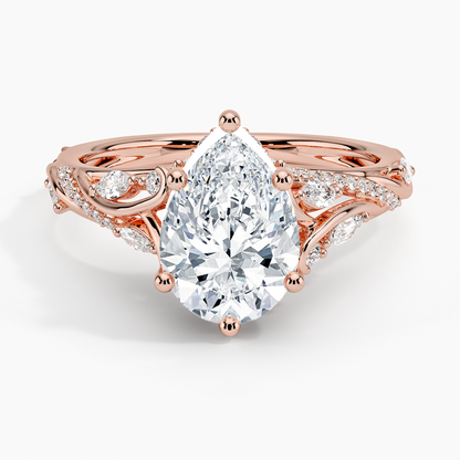 Begonia Vine Diamond Ring (1/2 ct. tw.) - Pear Center Stone